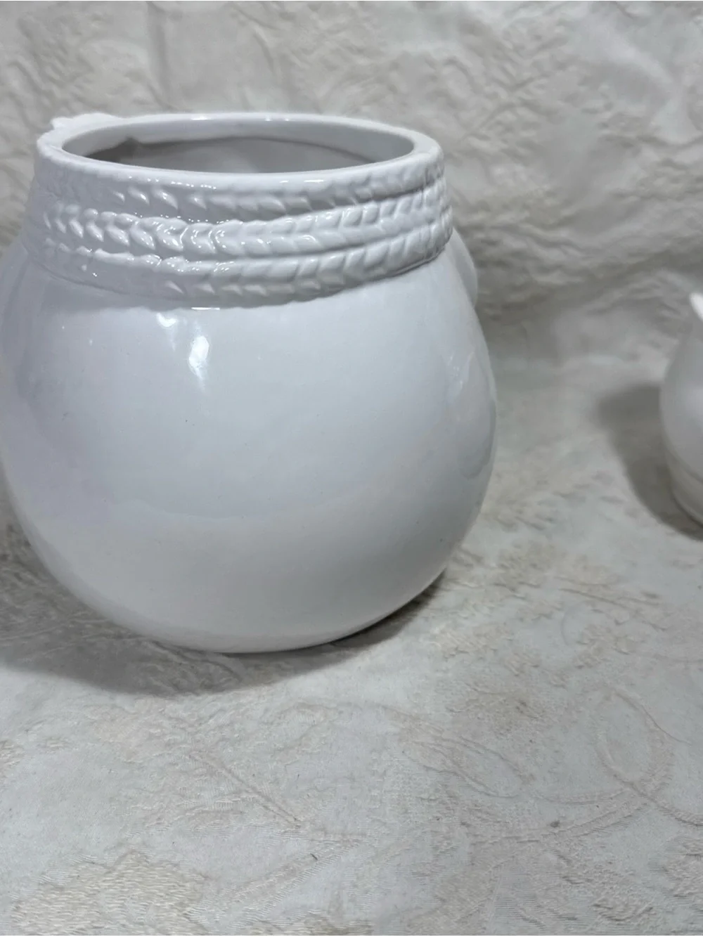 10” White Ceramic Snowman Cookie Jar with Lid Winter Christmas Holiday